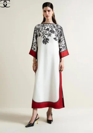 trendy women's stitched printed swiss lawn shirt and trouser set 2 pcs